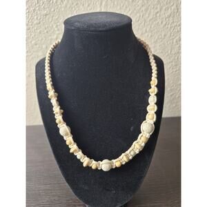 Handmade Hemp Necklace Bohemian Style Macrame 20" Stones Surfer Boho Y2K Hippie